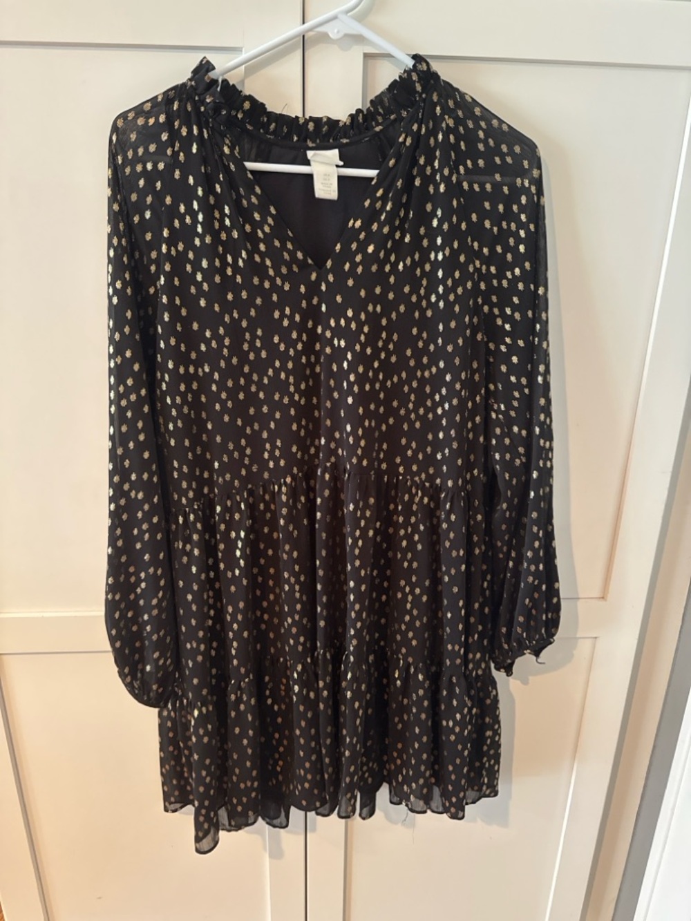 H&M Black Dress with Gold Dot Print